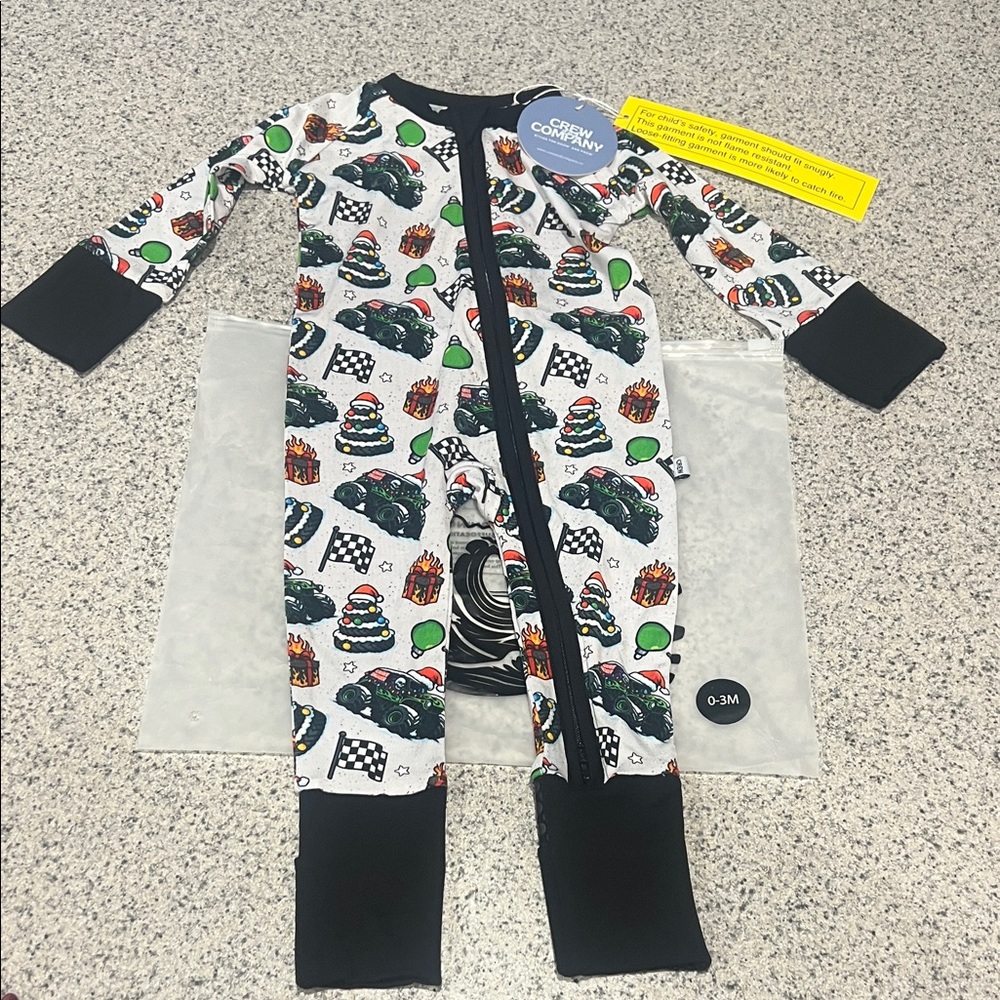 NWT Whatnot exclusive Crew and Company 0-3M Zippy Grave Digger Christmas